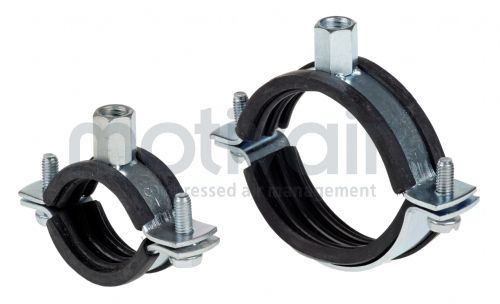 Rubber lined pipe clips