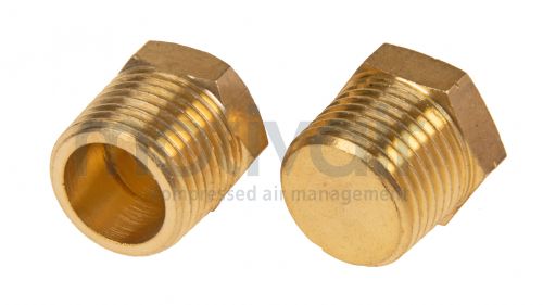 Threaded plug hex head brass BSPT & NPT