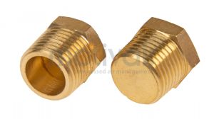 Threaded plug hex head brass BSPT & NPT