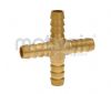 Hose Tail Cross - Brass 1/4 - 1/2